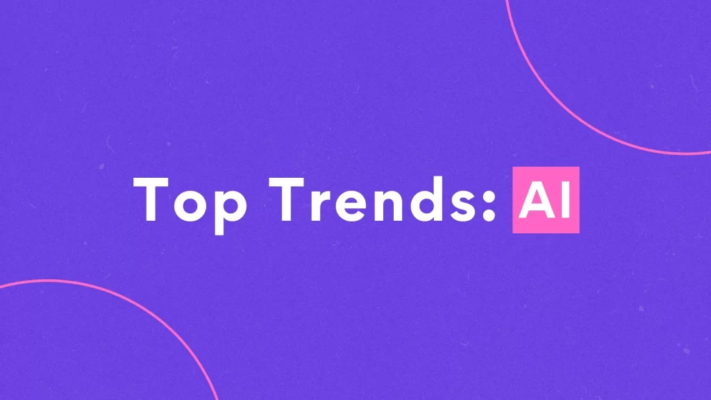 Layer of post "Top Growth Trends in Direct Mail (And Why You Should Pay Attention): Artificial Intelligence": Red background with text "Top Trends: AI" in highlight, suggesting a content focused on artificial intelligence trends.